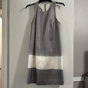 Kate Spade Madison Ave Collection Cream and Gray Shift Dress